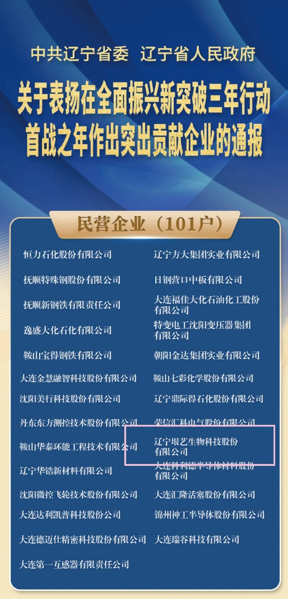 遼寧省企業大會隆重召開，垠藝生物受邀參會并榮獲表彰(圖1)